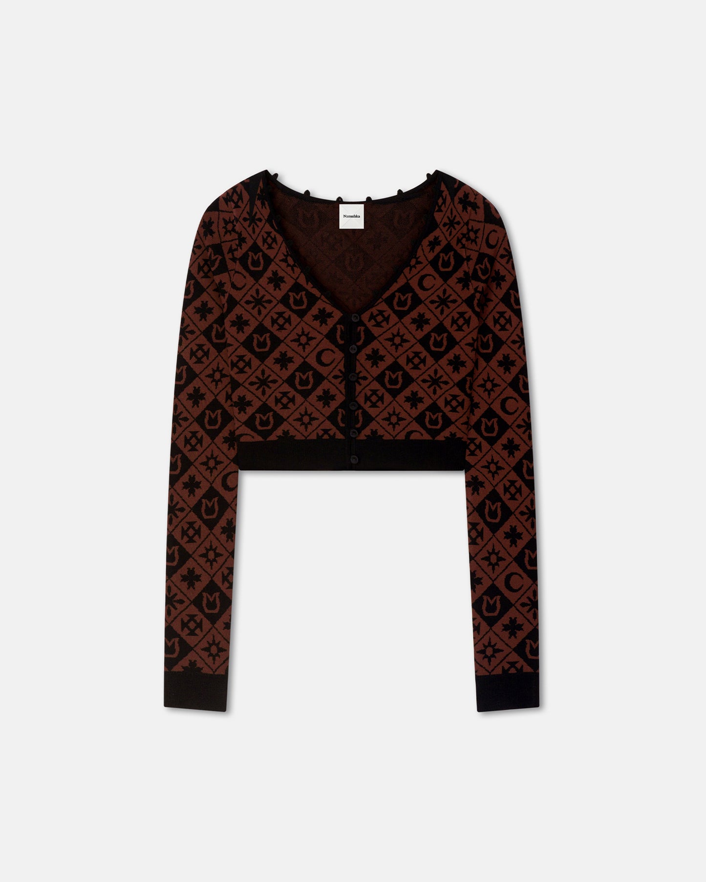 Dovie - Cropped Cardigan - Symbol Tile Mahogany