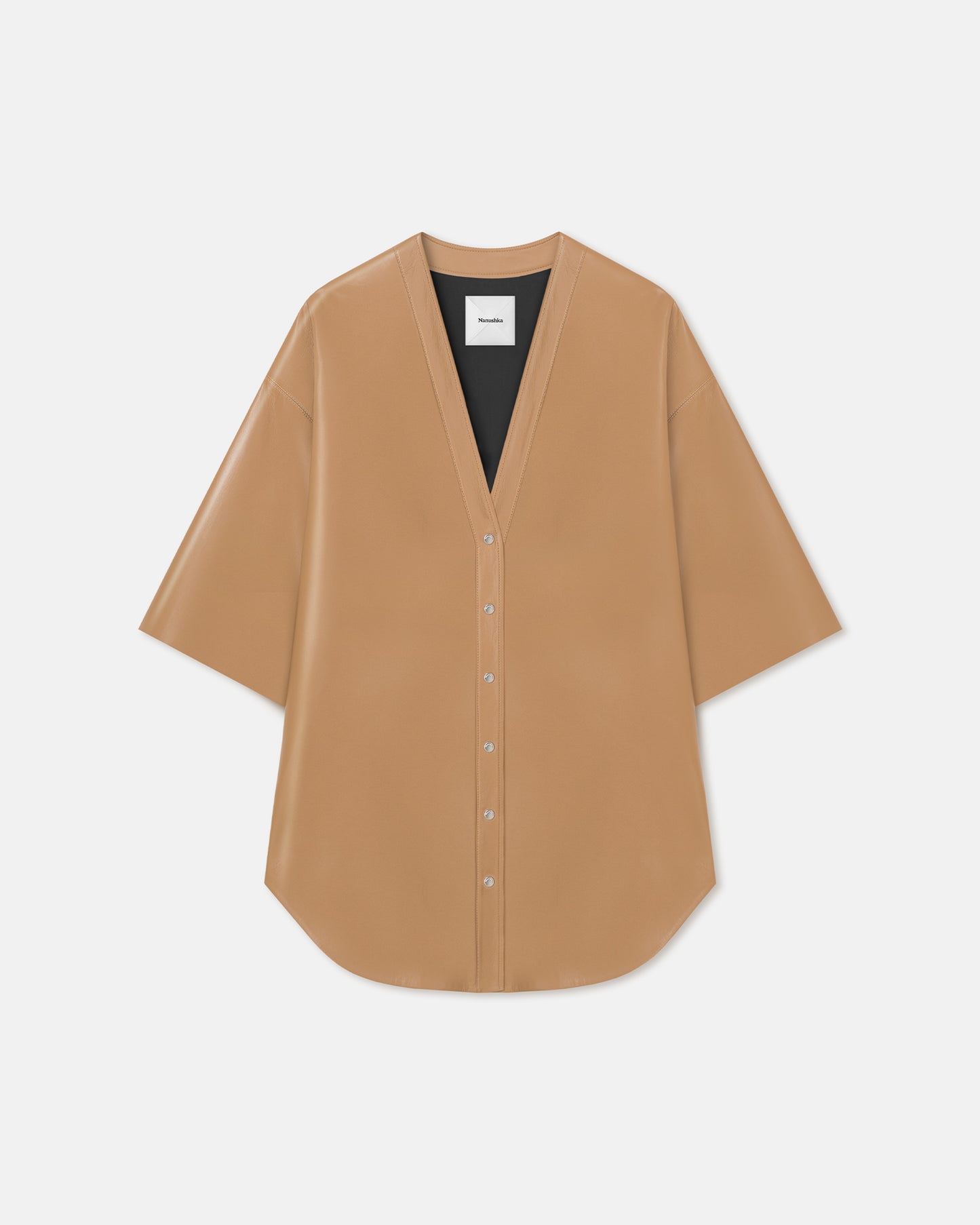 Ingar - Okobor™ Alt-Leather Mini Dress - Oak