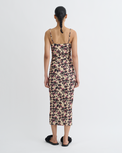 Alexa - Printed Mesh Jersey Midi Dress - Tapestry Floral