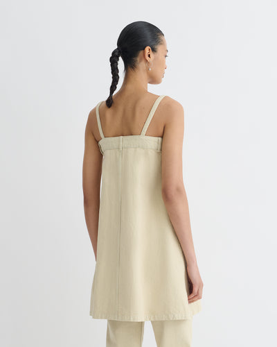 Lidwina - Denim Mini Dress - Beige