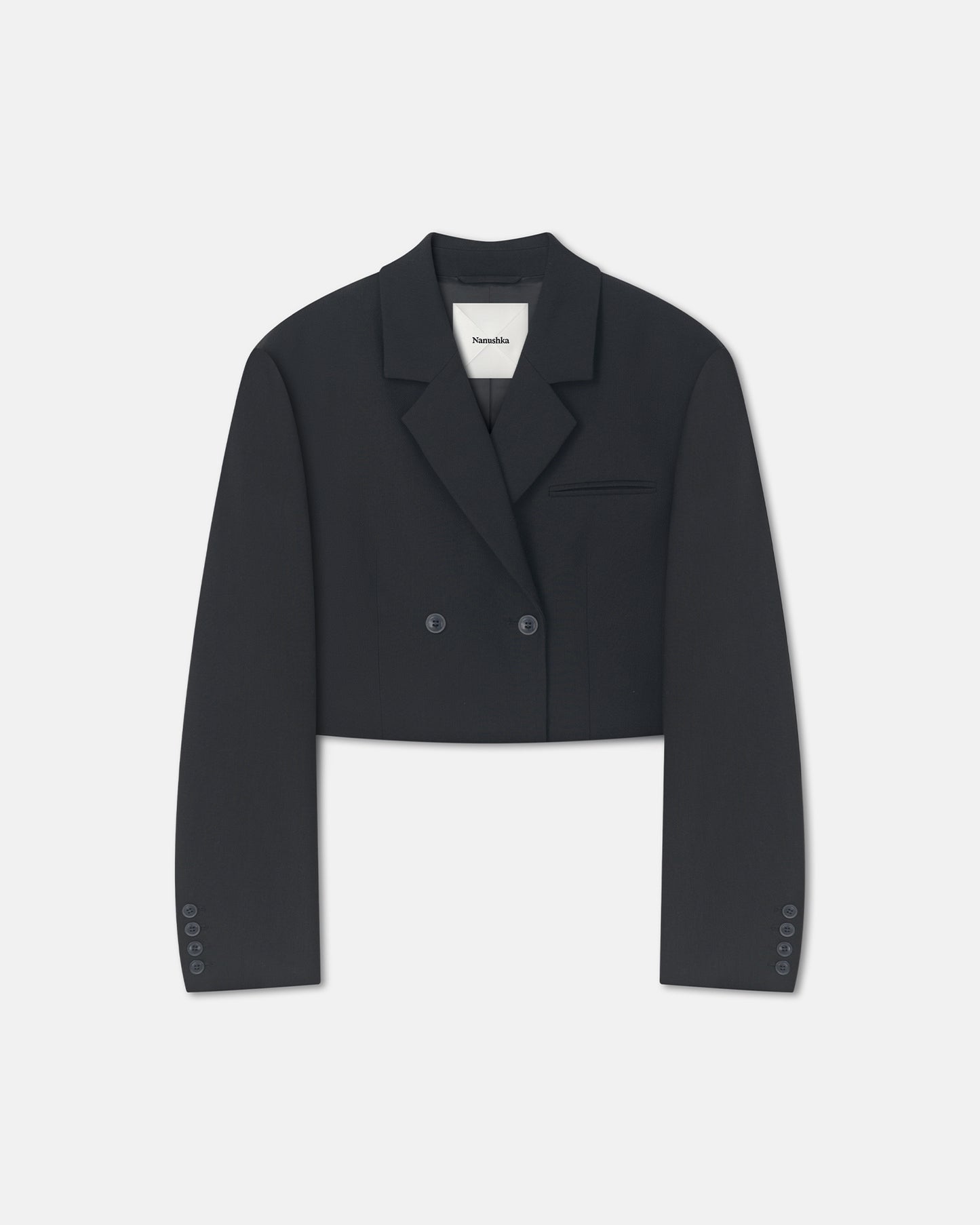 Rony - Cropped Crepe Twill Blazer - Black