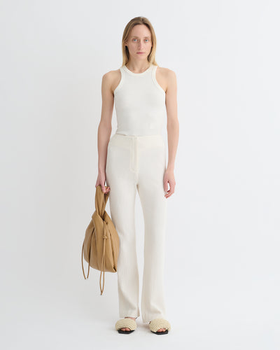 Shera - Crepe Melange Pants - Creme