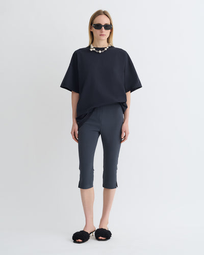 Saoirse - Paper Jersey Capri Pants - Dusty Blue