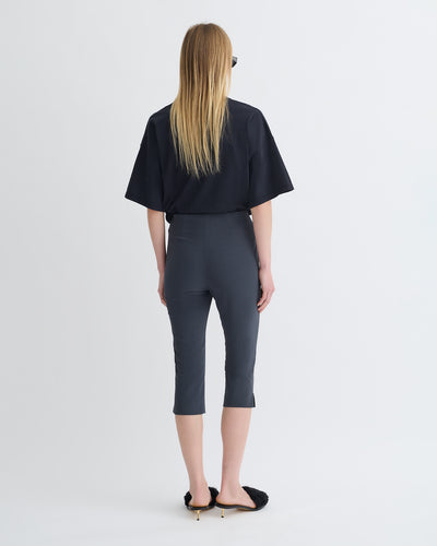 Saoirse - Paper Jersey Capri Pants - Dusty Blue