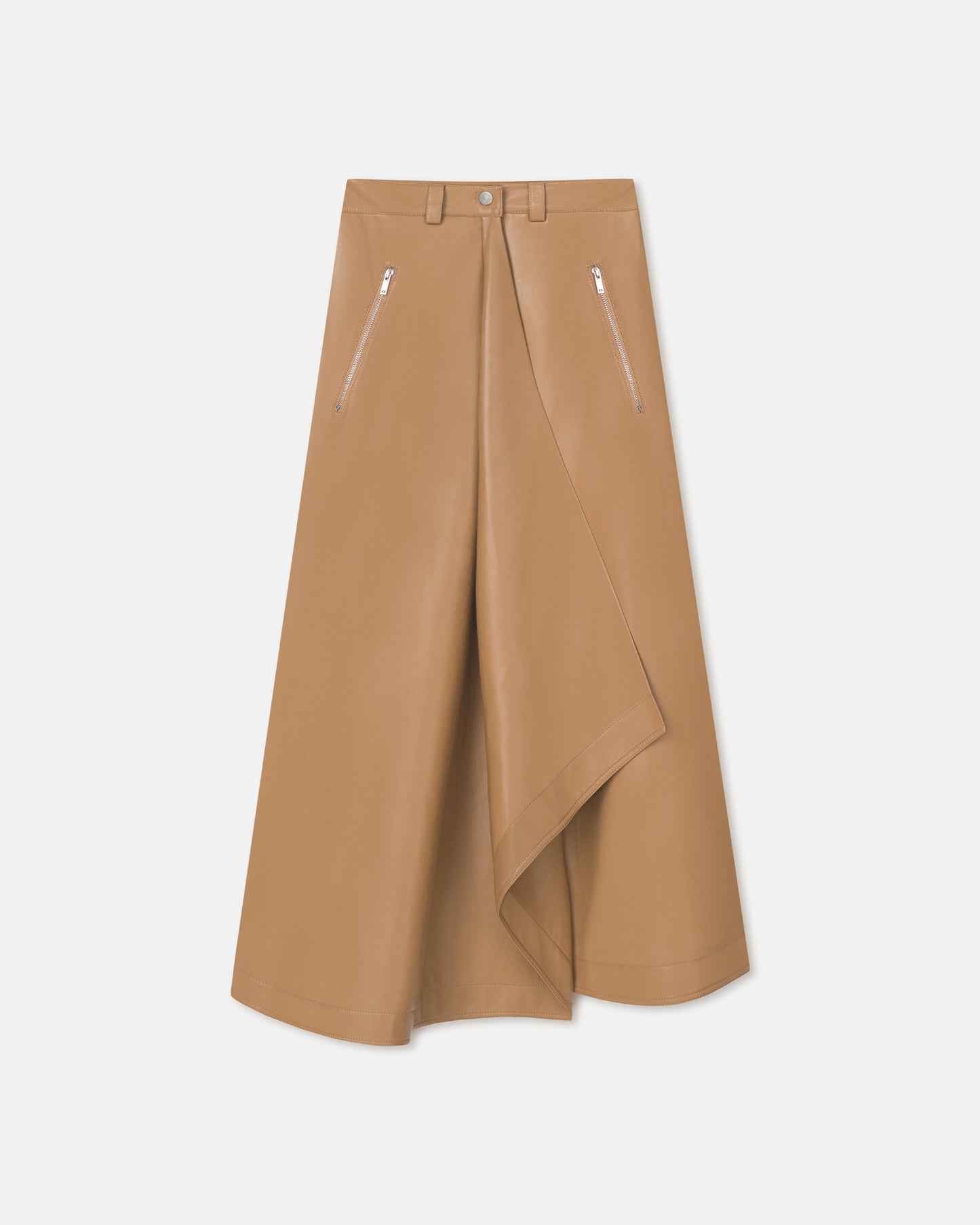 Neith - Draped Okobor™ Alt-Leather Skirt - Oak