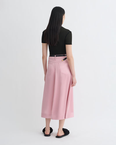 Cintia - Slip Satin Midi Skirt - Pink