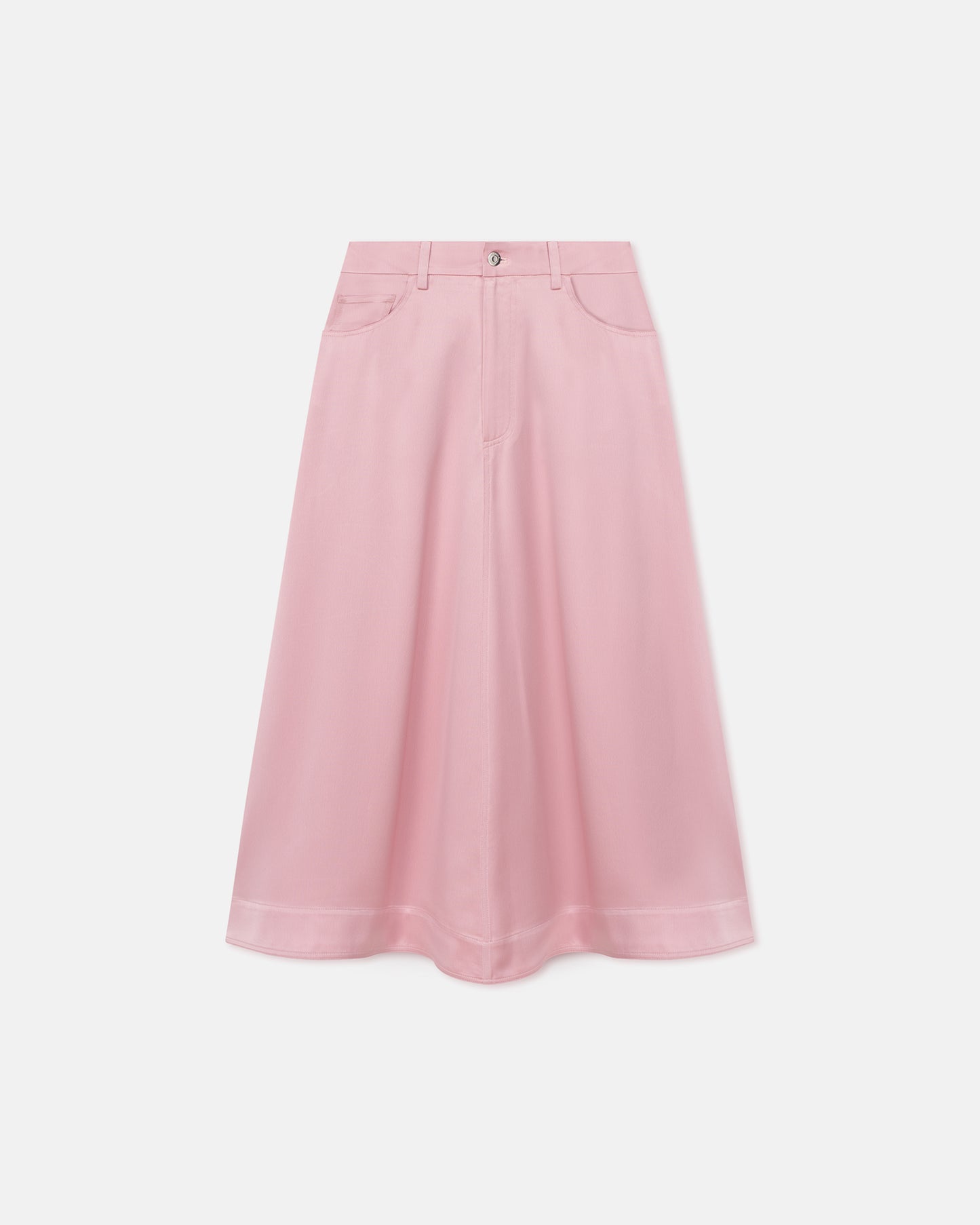 Cintia - Slip Satin Midi Skirt - Pink