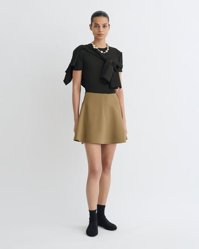 Tenna - Tailored A-Line Mini Skirt - Brown