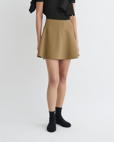 Tenna - Tailored A-Line Mini Skirt - Brown
