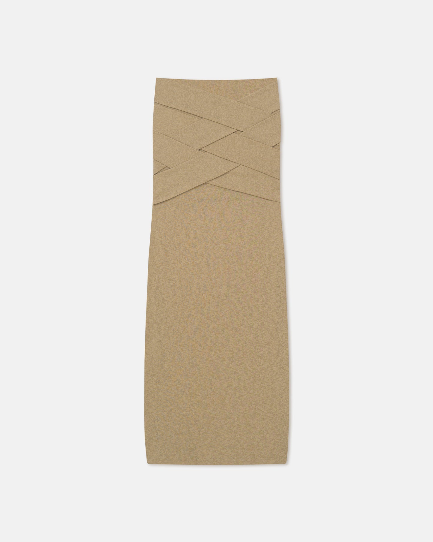 Shanda - Draped Mesh Jersey Maxi Skirt - Sand