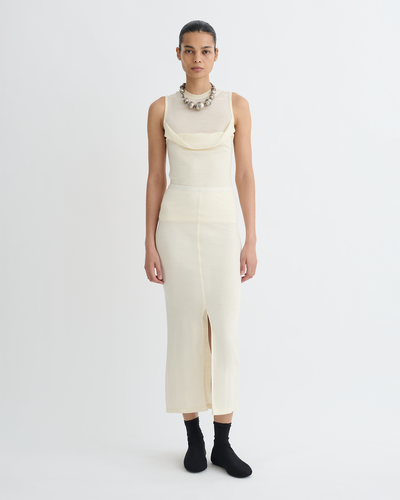 Rafa - Wool Jersey Midi Skirt - Creme
