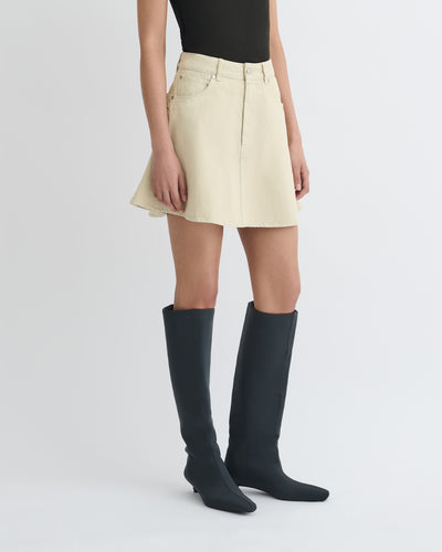 Neah - Denim Mini Skirt - Beige