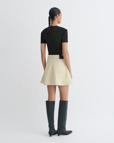 Neah - Denim Mini Skirt - Beige