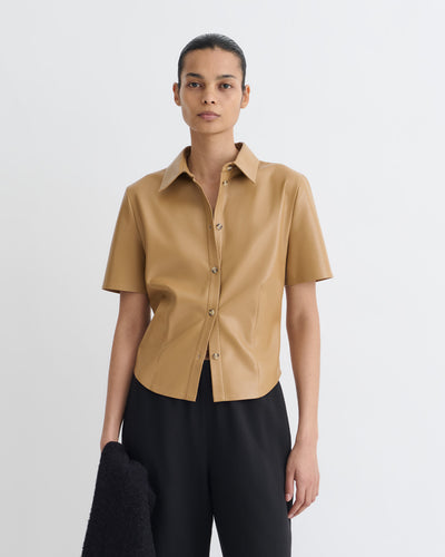 Clare - Okobor™Alt-Leather Shirt - Oak
