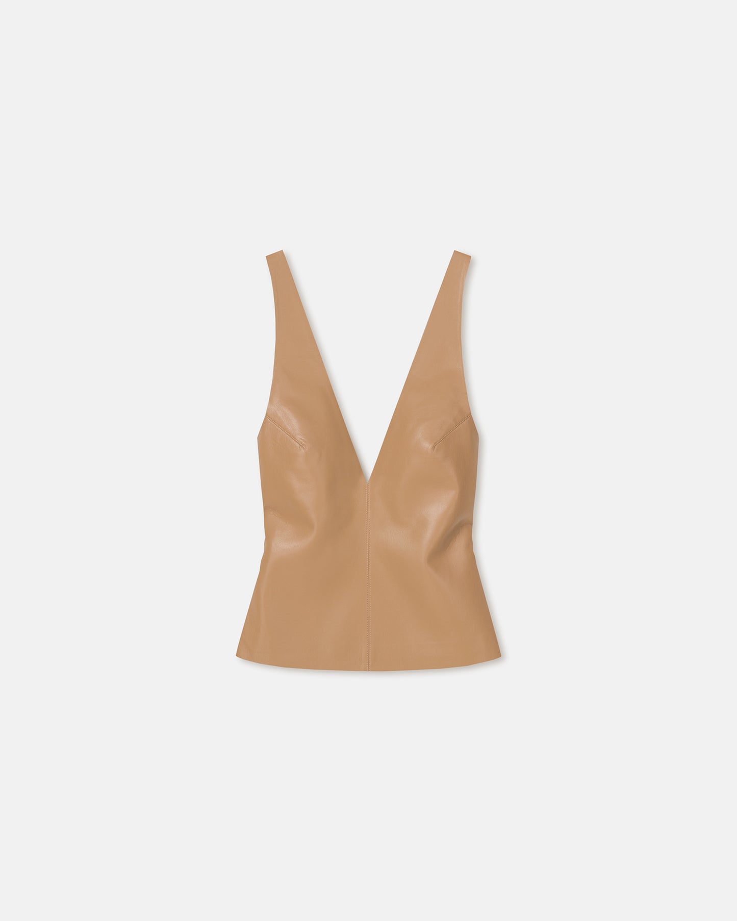 Ferr - Wool Jersey and Okobor™ Alt-Leather Top - Oak/Grey