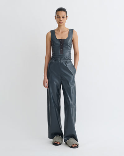 Anesa - Okobor™ Alt-Leather Top - Steel Blue/Grey