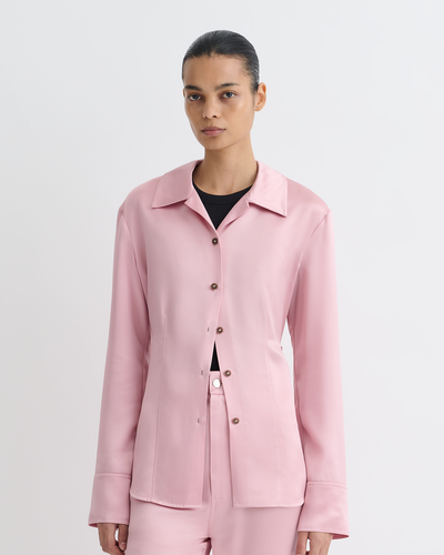 Nathalie - Slip Satin Shirt - Pink