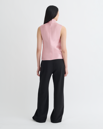 Colson - Slip Satin Turtleneck Top - Pink