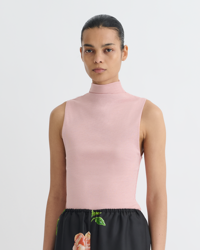 Annyka - Mesh Jersey Top - Pink