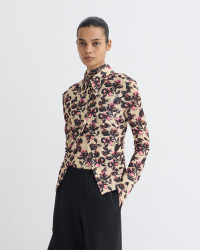 Idana - Printed Mesh Jersey Shirt - Tapestry Floral
