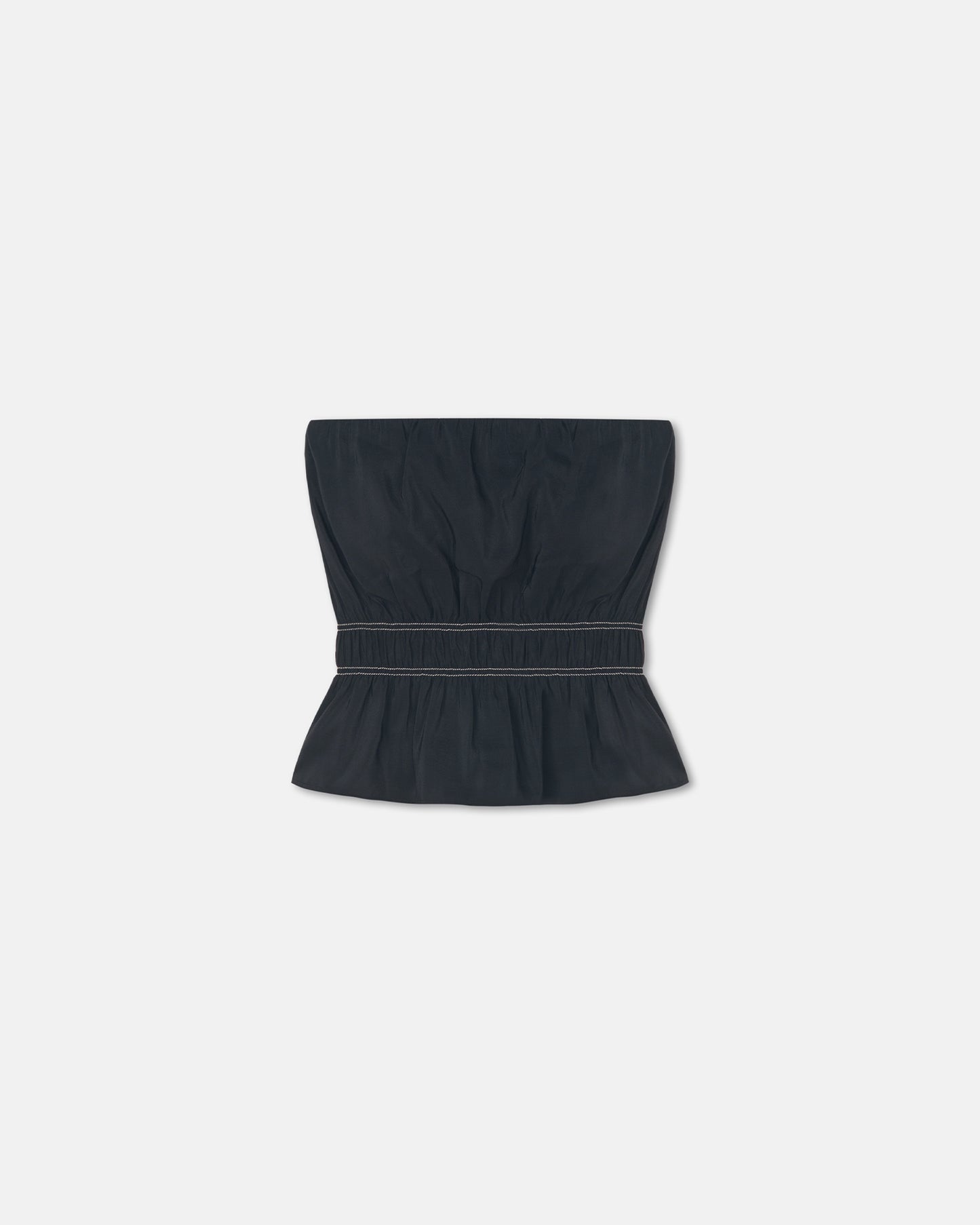Rosey - Glass Poplin Bandeau Top - Black