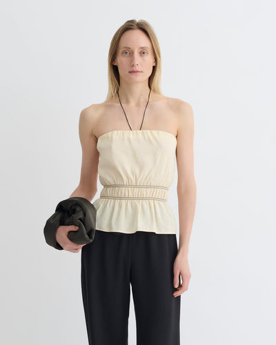Rosey - Glass Poplin Bandeau Top - Oat