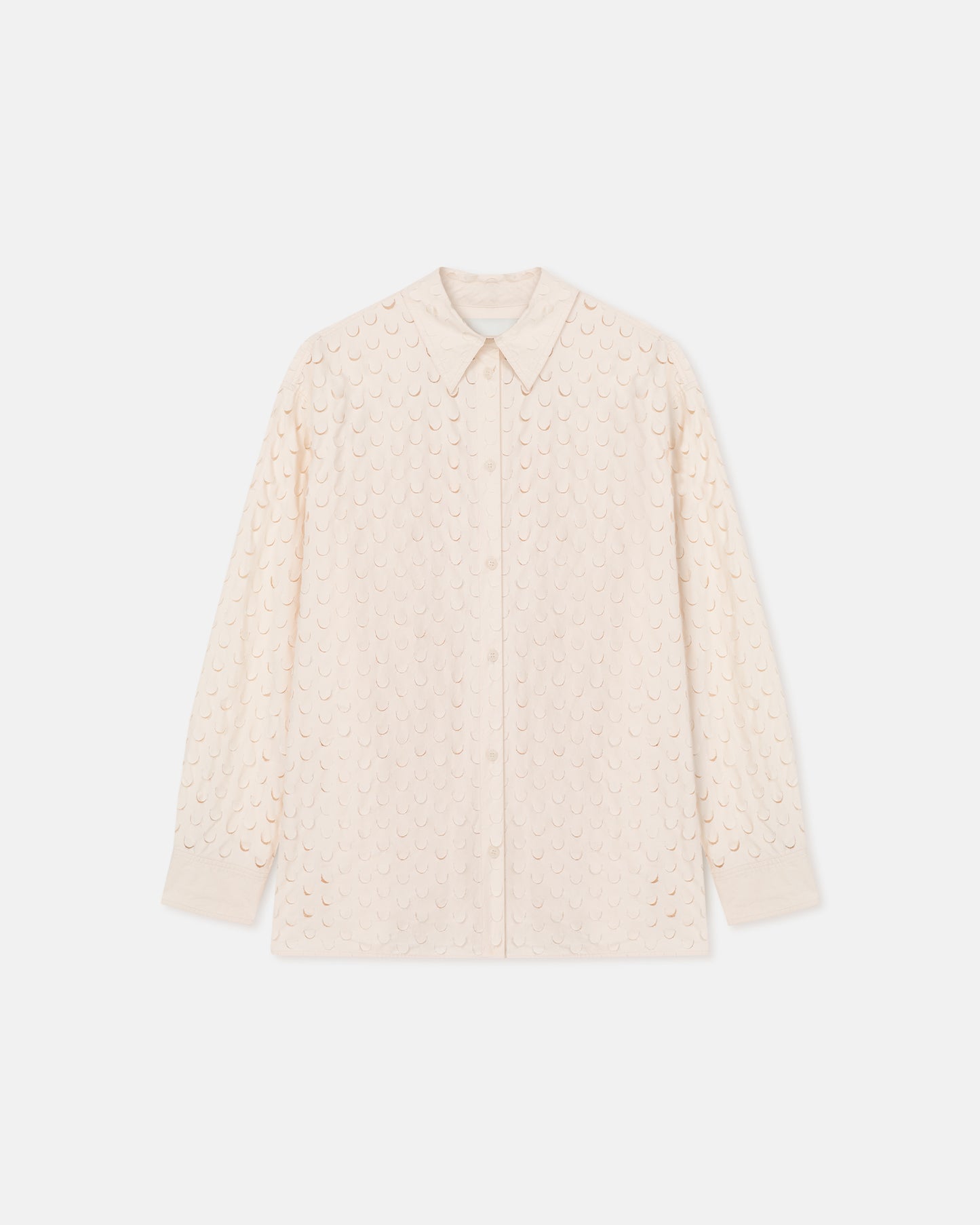 Aphea - Laser Cut Heavy Poplin Shirt - Creme
