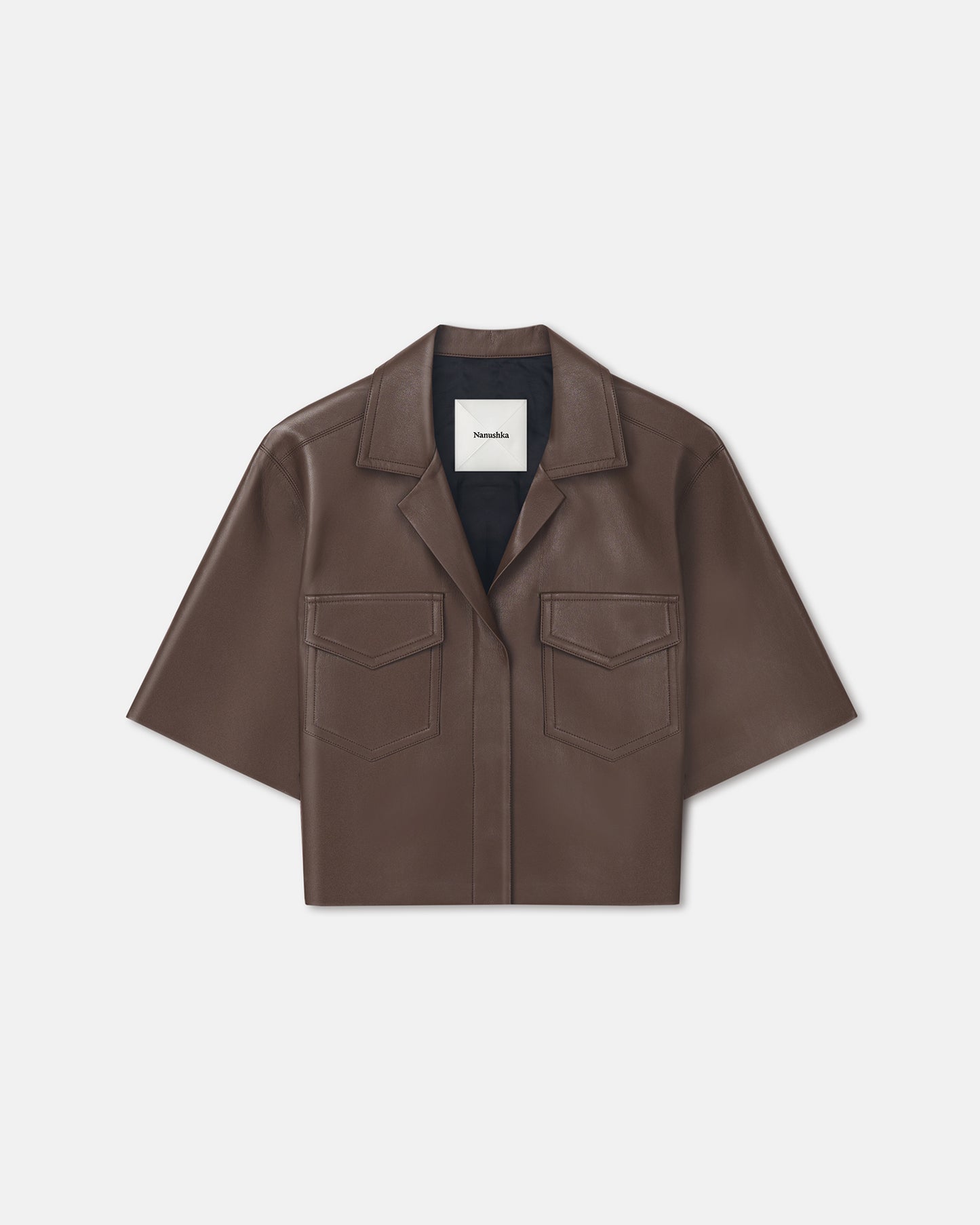 Maisie - Regenerated Leather Shirt - Chocolate