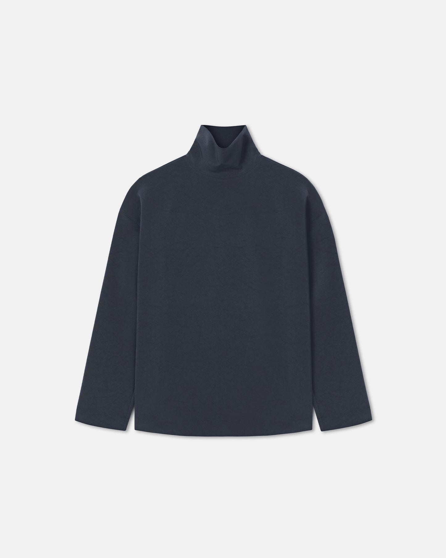 Sitara - Paper Jersey Turtleneck Top - Dusty Blue