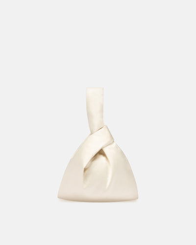 Jen Mini - Structured Satin Bag - Creme