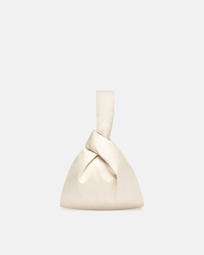 Jen Mini - Structured Satin Bag - Creme