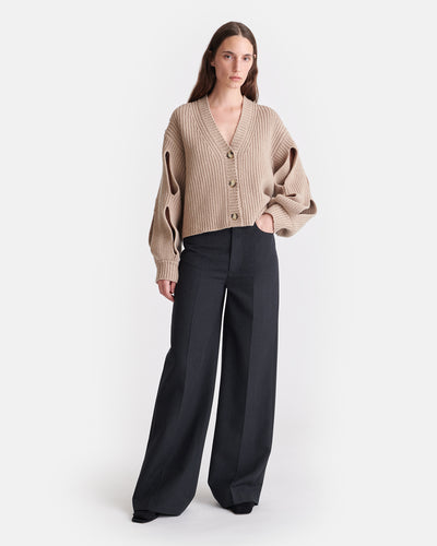 Karolin - Cropped Cashmere-Blend Cardigan - Oatmeal