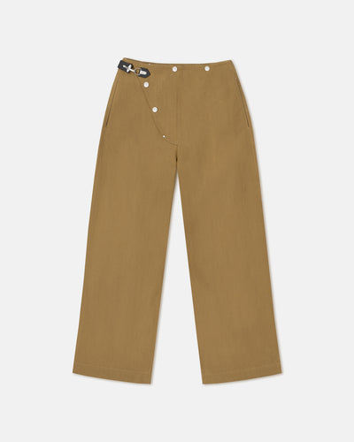 Sharni - Wax Cotton Wide-Leg Pants - Yellow Khaki
