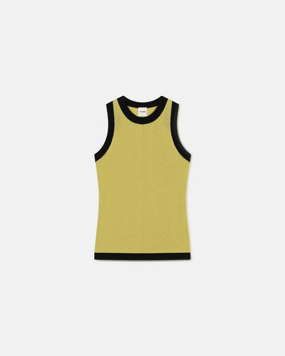 Denalie - Mesh Jersey Top - Pistachio/Black