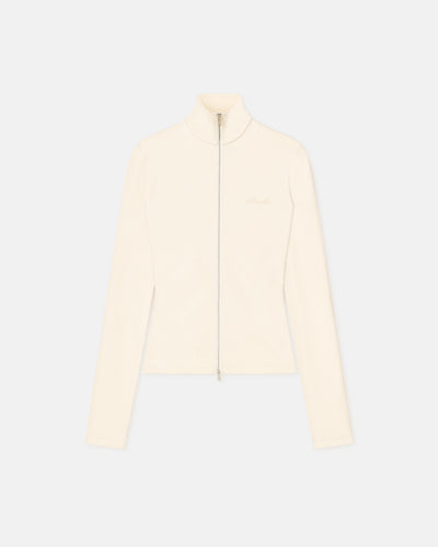 Abelia - Zip-Up Double Jersey Top - Creme