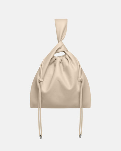 Jen Drawstring Large - Okobor™ Alt-Leather Bag - Chalk