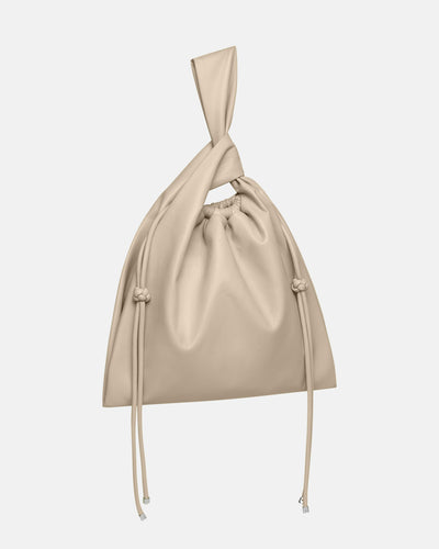Jen Drawstring Large - Okobor™ Alt-Leather Bag - Chalk