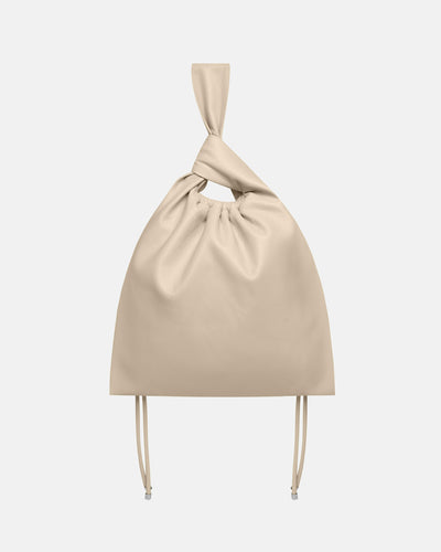 Jen Drawstring Large - Okobor™ Alt-Leather Bag - Chalk
