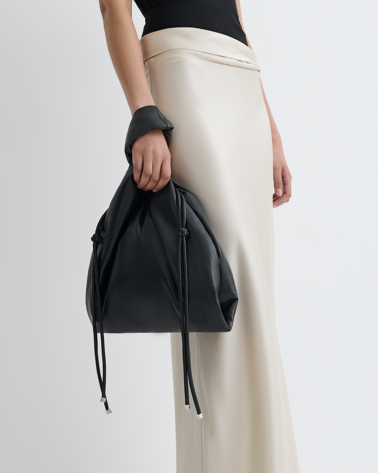 Jen Drawstring - Okobor™ Alt-Leather Bag - Black