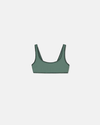 Malti - Crochet Bikini Top - Sea Green/Black