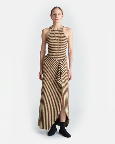 Aliki - Striped Ribbed-Cotton Midi Dress - Multicolor Stripe