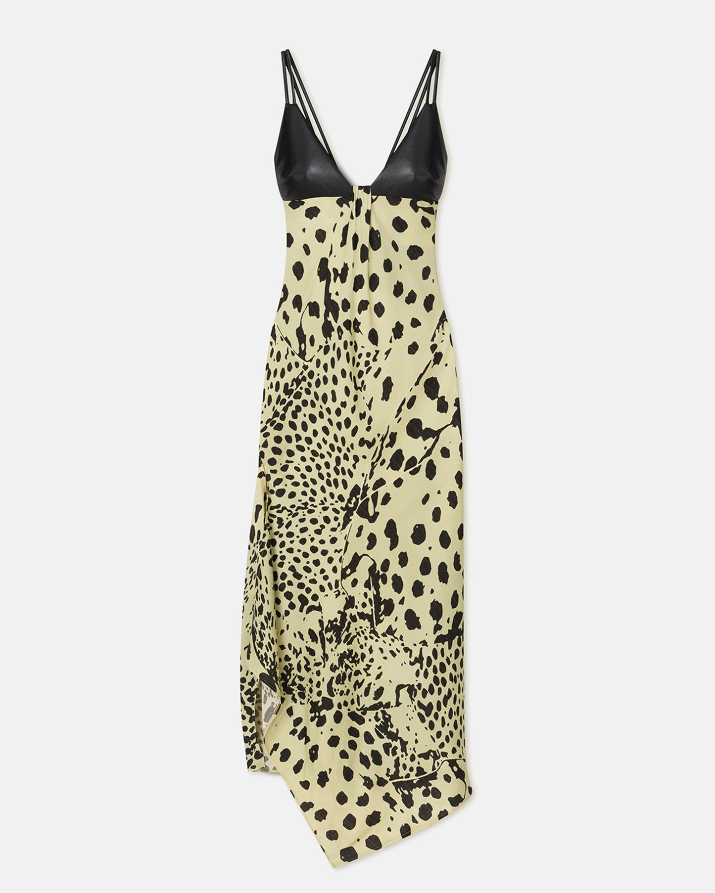 Eleni - Georgette and Okobor™ Alt-Leather Dress - Cheetah/Black