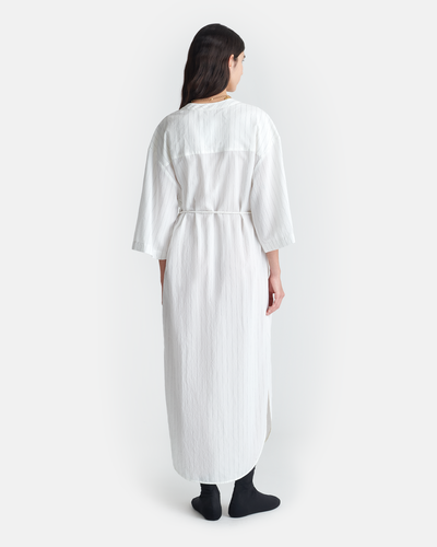Amneris - Striped Shirt Dress - White
