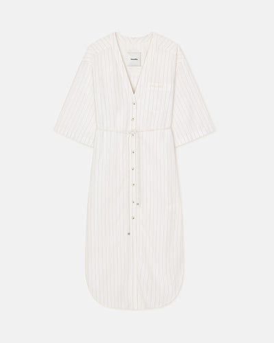 Amneris - Striped Shirt Dress - White