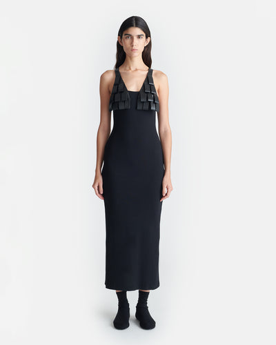 Gildah - Jersey and Okobor™ Alt-Leather Dress - Black