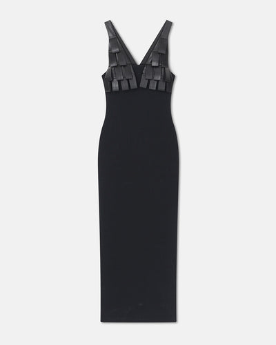 Gildah - Jersey and Okobor™ Alt-Leather Dress - Black