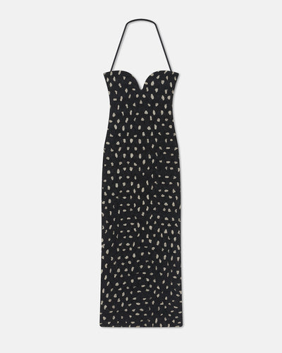 Haylen - Seersucker Tech Chiffon Midi Dress - Polka