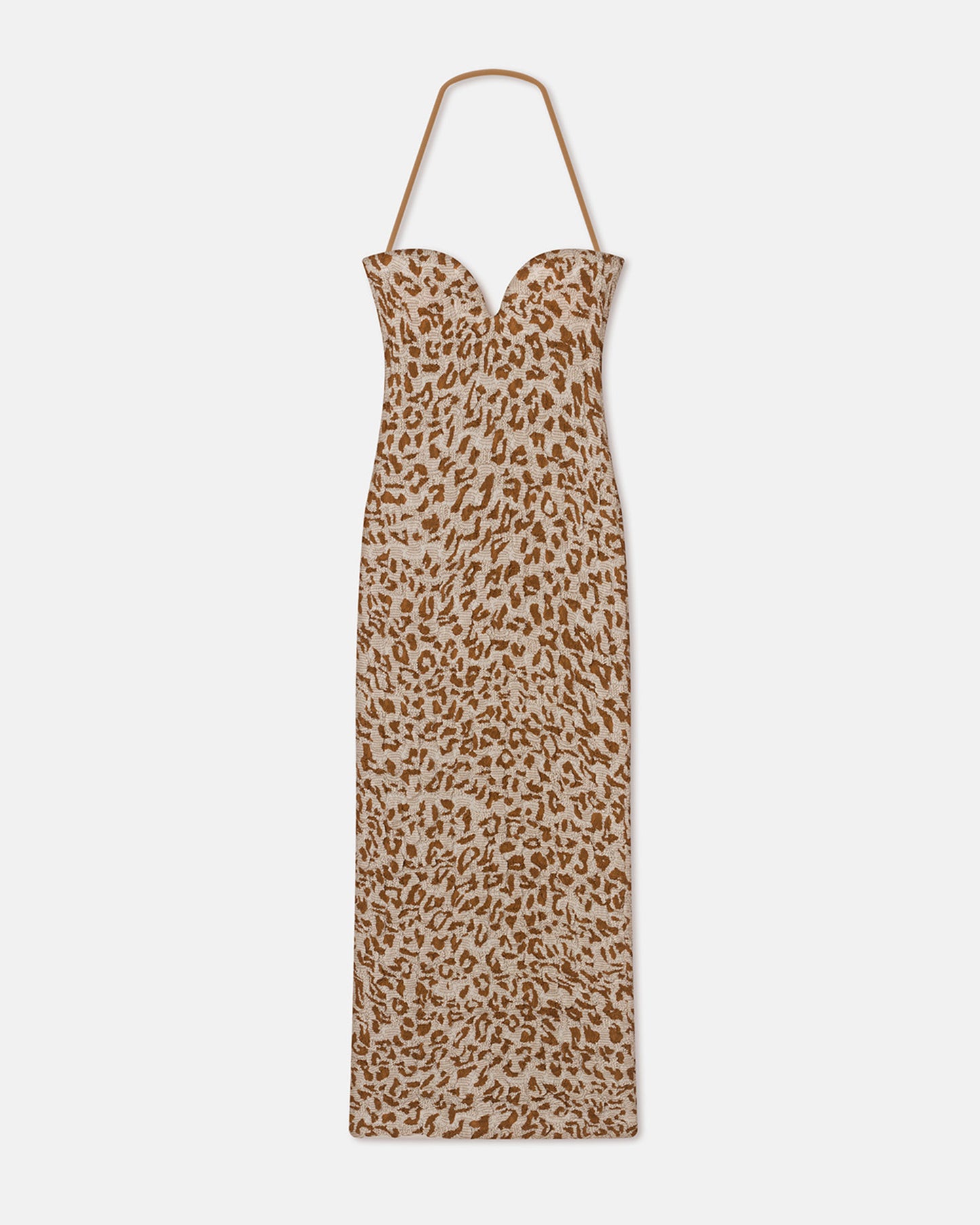 Haylen - Seersucker Cotton Voile Midi Dress - Ocelot