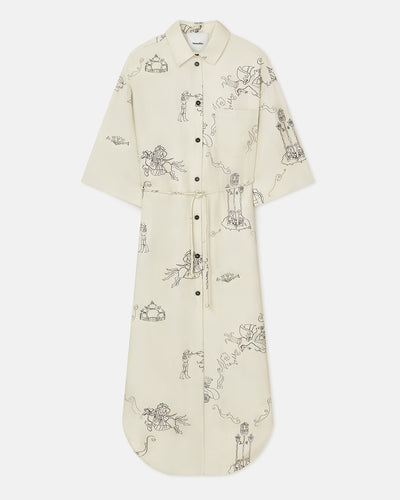 Damala - Printed Silk Twill Shirt Dress - Folktale