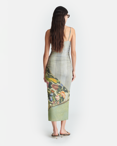 Alexa - Printed Mesh Jersey Midi Dress - Books